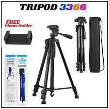 3366 aluminum tripod stand, which is suited for mobile devices, cameras, video making, and ring lights