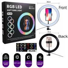 Multi Use and Multicolors RGB Colour 26cm Ring with 3 Soft Mode Options and 7 Feet Stand