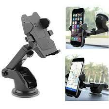 CZ 3115 Plastic Black long neck car mobile phone holder ( heavy duty)